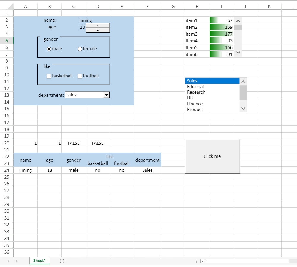 SpreadJS Form Control