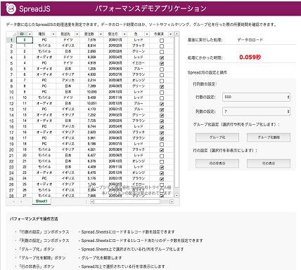 SpreadJS Benchmark